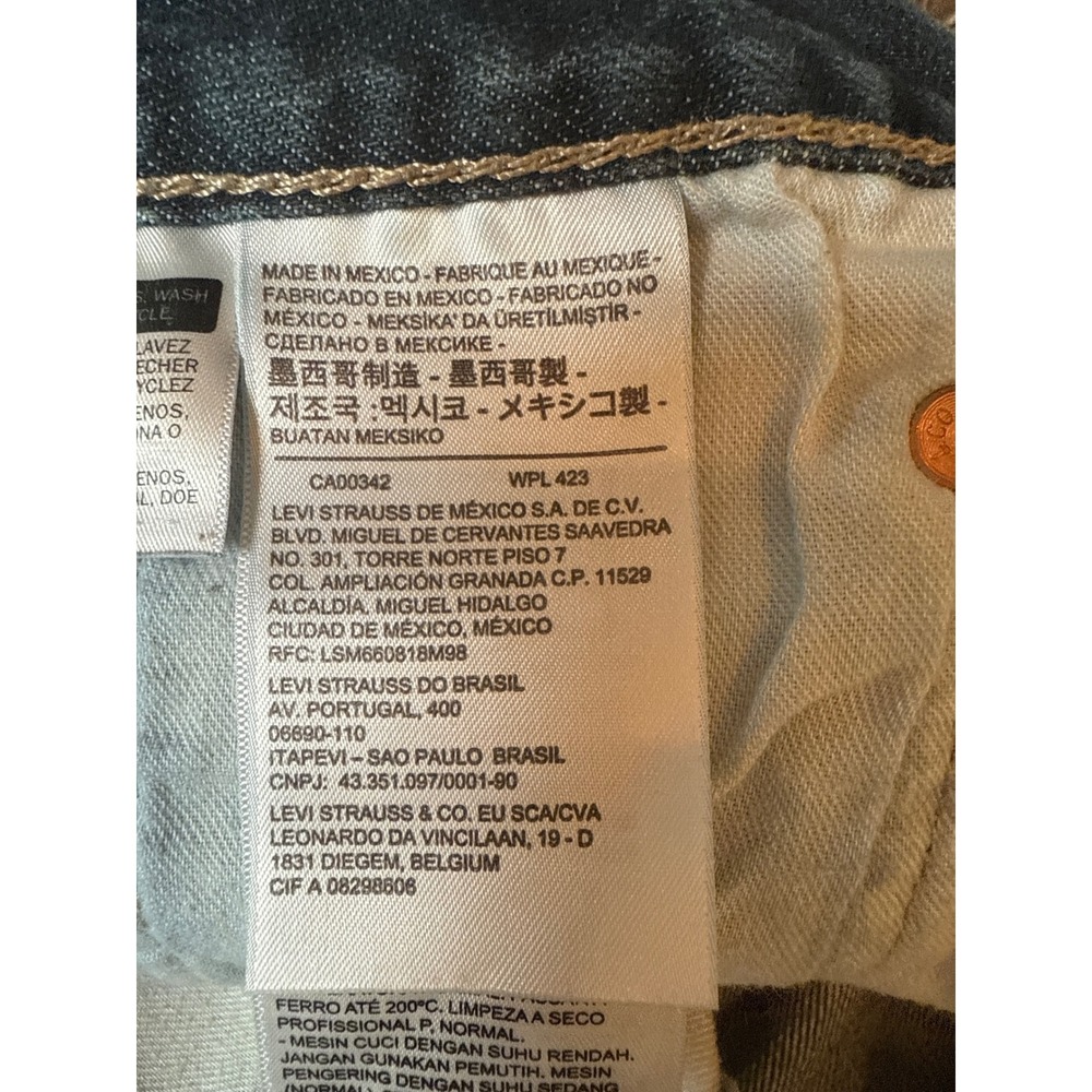 Levi's 501 Straight Leg Classic Denim Jeans Button Fly Mens Tag 40x30 Real 40x28 - Picture 7 of 13